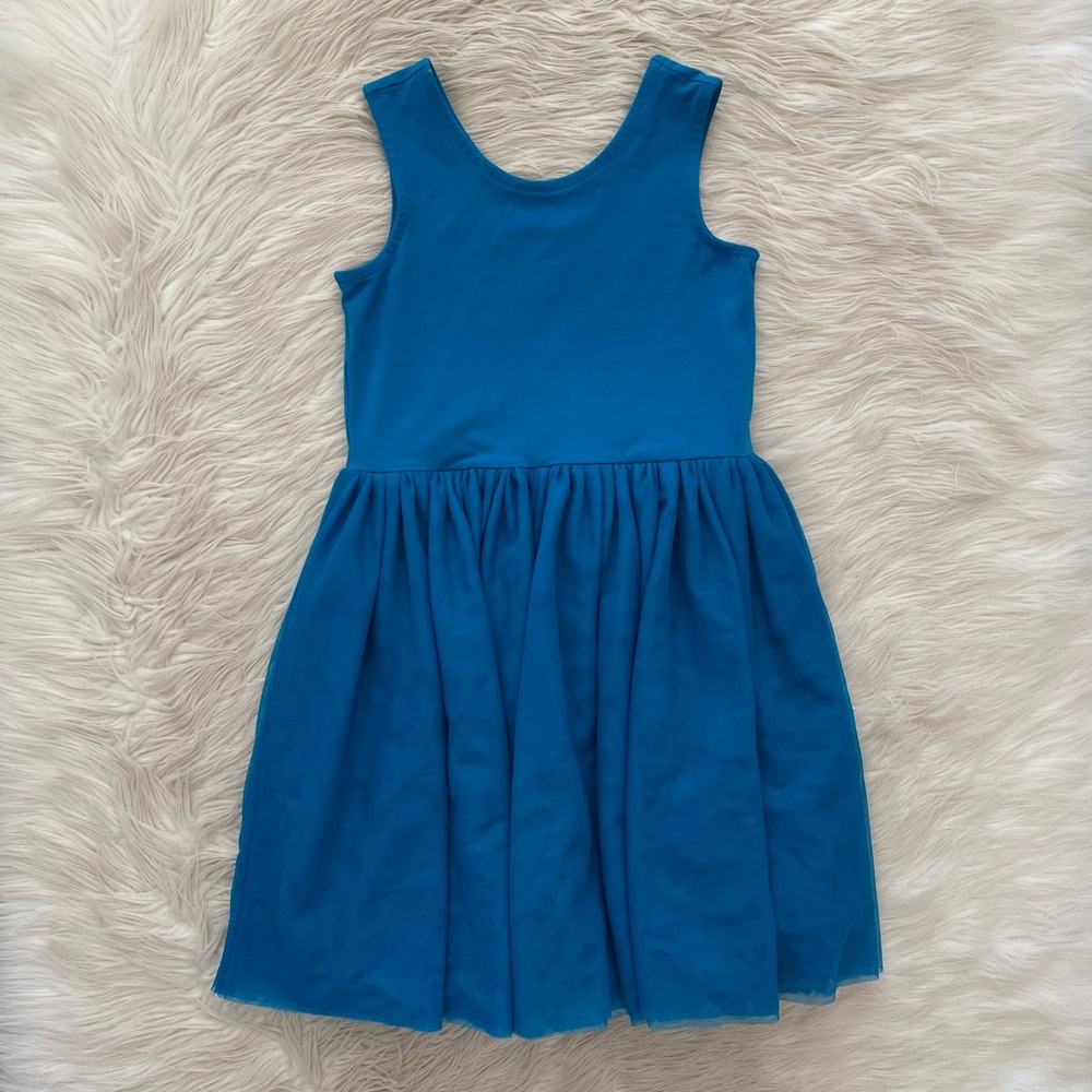 Hanna Andersson Girls 10 Blue Tulle Skirt Sleeveless Stretchy Pull On Tutu Dress - Picture 2 of 11